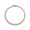 Bracelet pour homme et femme en or blanc avec deux maillons or rose et un maillon or blanc blanc pavé de diamants blancs. Bracelet Panorama Flex'it Fope 58704BX_BB_B_RBR_00M
