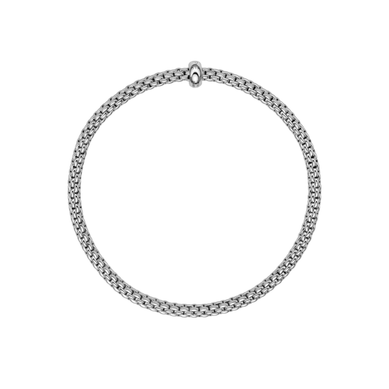 Bracelet pour homme et femme en or blanc et diamant blanc. Bracelet Prima Flex'it Fope 01M08BX_BB_B