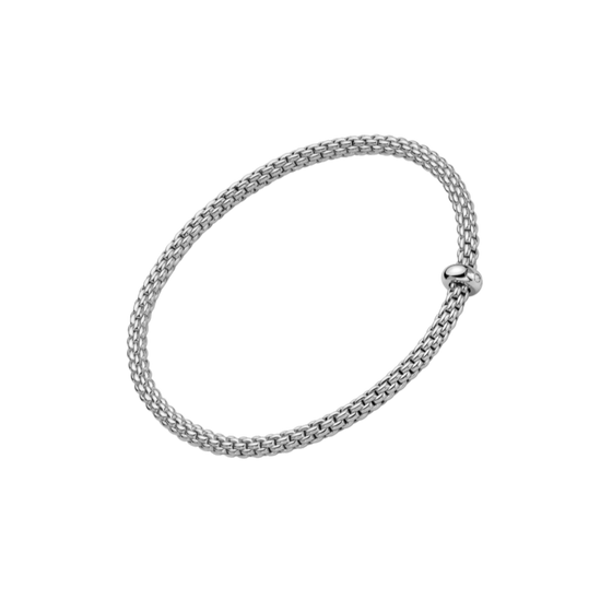 Bracelet pour homme et femme en or blanc et diamant blanc. Bracelet Prima Flex'it Fope 01M08BX_BB_B