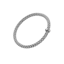  Bracelet pour homme et femme en or blanc et diamant blanc. Bracelet Solo Flex'it Fope 01M06BX_BB_B