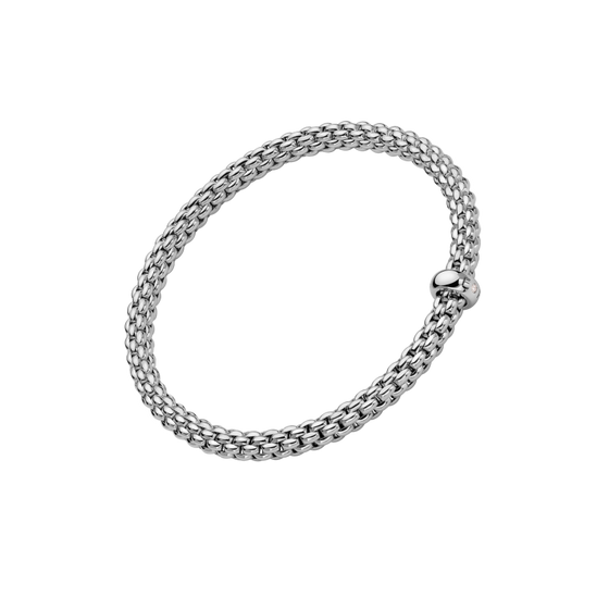 Bracelet pour homme et femme en or blanc et diamant blanc. Bracelet Solo Flex'it Fope 01M06BX_BB_B