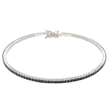  Bracelet tennis pour homme et femme en or blanc et diamants noirs. Bracelet Tennis Michaud 145247