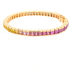 Bracelet pour femme style tennis en or rose et saphirs multicolores. Bracelet Tennis Michaud 146639