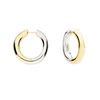 Sterling Silver & Yellow Gold Hoop Earrings