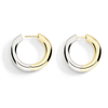 Sterling Silver & Yellow Gold Hoop Earrings