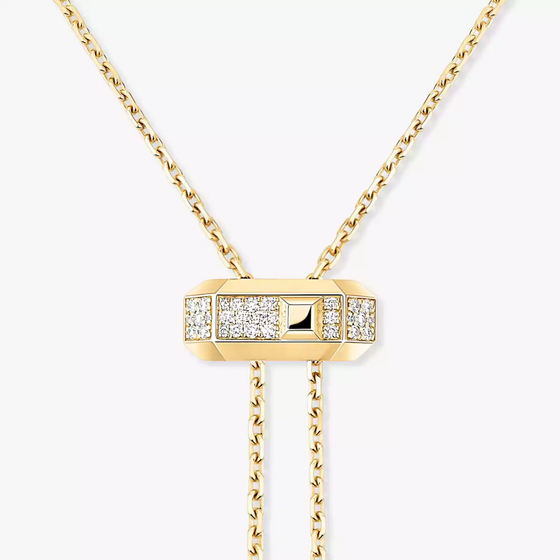 Moderniste tie necklace Yellow Gold Diamond Necklace