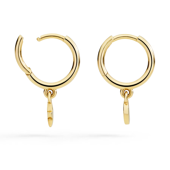 Yellow Gold Star & Moon Hoop Earrings