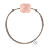 Bracelet, Peach Moonstone, Taupe Cord
