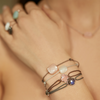Bracelet, Peach Moonstone, Taupe Cord