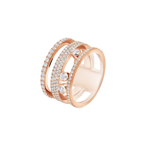 Move Romane LM Pavé Pink Gold Diamond Ring