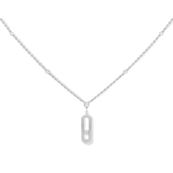 White Gold Diamond Necklace Move Uno Long Necklace