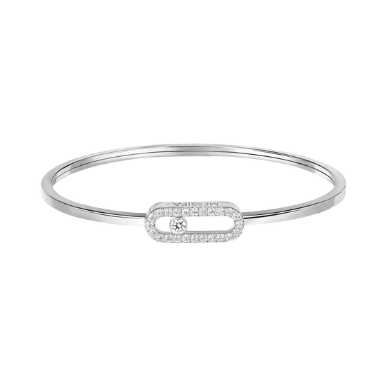 Move Uno Pavé Flex Bangle MM White Gold Diamond Bracelet