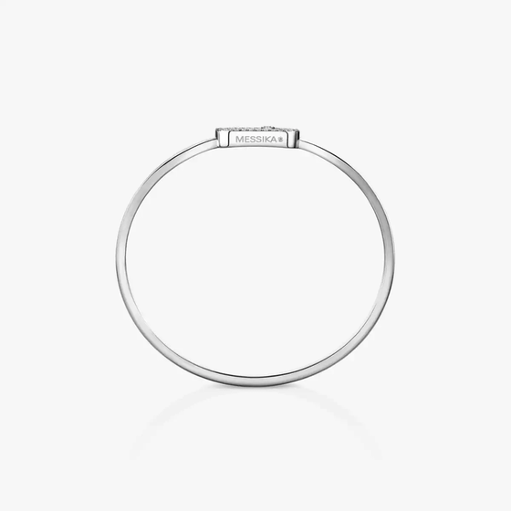 Move Uno Pavé Flex Bangle MM White Gold Diamond Bracelet
