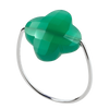Bague, Agate Verte, Or Blanc
