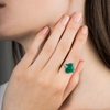 Bague, Agate Verte, Or Blanc