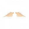 Clous d'oreilles pour femme en or rose motif feuille. Clous d'Oreilles Palm Ginette NY BOPLM
