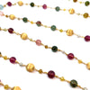 Collier pour femme en or jaune 18 carats et perles de tourmalines multicolores. Collier Africa Marco Bicego CB2513
