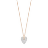Collier pour femme en or rose et pendentif coeur en diamants blancs. Collier Angèle Ginette NY AN3D