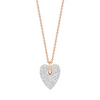 Collier pour femme en or rose et pendentif coeur en diamants blancs. Collier Angèle Ginette NY AN3D