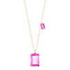 Collier pour femme en or rose et pendentif en topaze rose. Collier Cocktail Ginette NY COKPT2