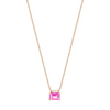 Collier pour femme en or rose et pendentif en topaze rose. Collier Cocktail Ginette NY COKPT3