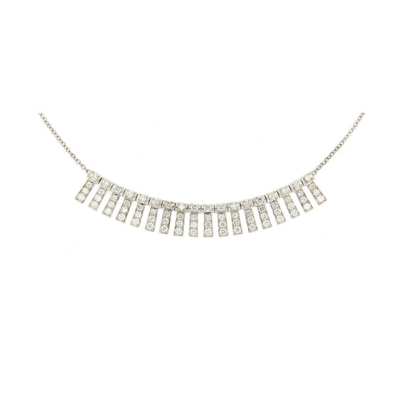 Collier pour femme en or blanc et diamants blancs. Collier Dancing Stones Dinos Karalis  ME00339-008