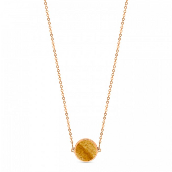 Collier pour femme en or rose et pendentif en pierre jaspe image. Collier Disc Ginette NY EVEPJ3