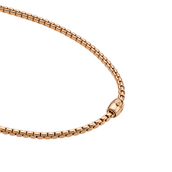 Collier flexible pour homme et femme en or rose et diamants. Bracelet Eka Flex'it Fope 07F01CX_BB_R_XRX_037