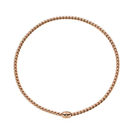Collier flexible pour homme et femme en or rose et diamants. Bracelet Eka Flex'it Fope 07F01CX_BB_R_XRX_037 