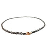 Collier pour homme et femme en titane gris avec boucles en or rose. Collier Essentia Anteo 155550