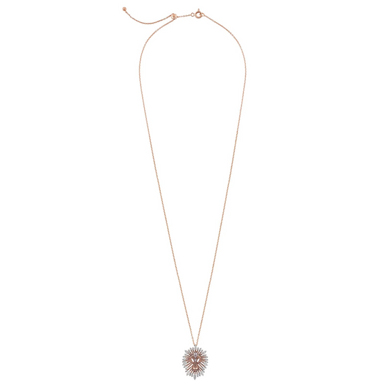 Collier pour femme en or rose et diamants en forme de tête de lion. Collier Innerland Kismet by Milka N0NL01811287Y00.001