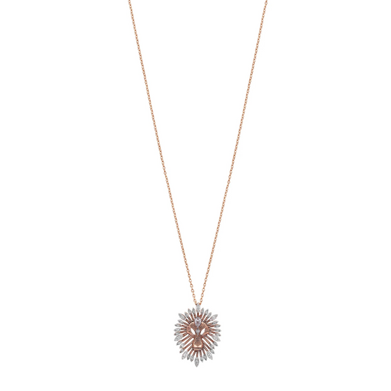 Collier pour femme en or rose et diamants en forme de tête de lion. Collier Innerland Kismet by Milka N0NL01811287Y00.001