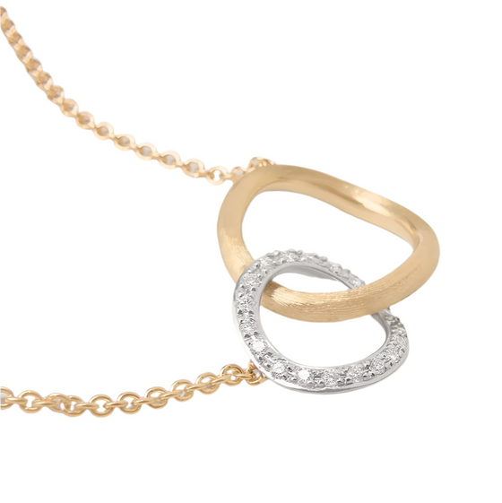Collier pour femme en or jaune 18 carats et diamants blancs. Collier Jaipur Link Marco Bicego CB1674-B