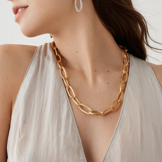 Collier pour femme en or jaune 18 carats. Collier Jaipur Link New Marco Bicego CB2667