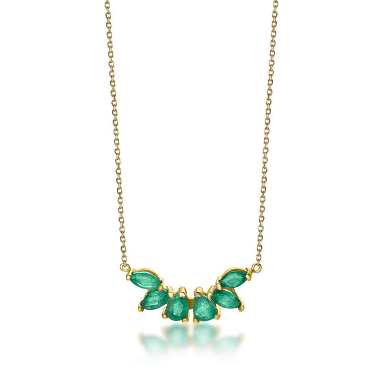 Collier pour femme en or jaune 18 carats et émeraudes. Collier Le Carre GD107ES.00