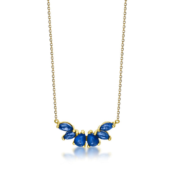 Collier pour femme en or jaune 18 carats et saphirs bleus. Collier Le Carre GD107ZA.00