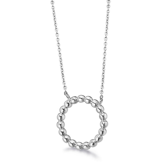 Collier pour femme en or blanc 18 carats, motifs boules. Collier Le Carre GD130OB