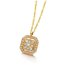  Collier pour femme en or jaune 18 carats et diamants blancs. Collier Le Carre GD145OA
