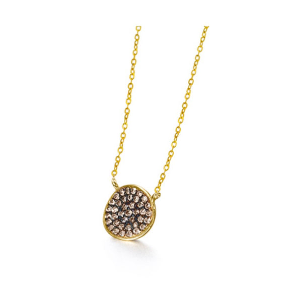 Collier pour femme en or jaune 18 carats et diamants bruns. Collier Le Carre GD146BR.00