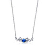 Collier pour femme en or blanc 18 carats, diamants blancs et saphirs bleus. Collier Le Carre GD167OB.00