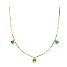  Collier pour femme en or jaune 18 carats et émeraudes. Collier Le Carre GD171ES.00