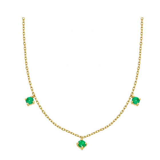 Collier pour femme en or jaune 18 carats et émeraudes. Collier Le Carre GD171ES.00