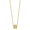 Collier pour femme en or jaune et diamants en forme de cube. Collier Le Carré GD180OA