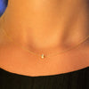 Collier pour femme en or jaune et diamants en forme de cube. Collier Le Carré GD180OA