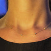 Collier pour femme en or jaune et diamants motifs cube. Collier Le Carré GD182OA
