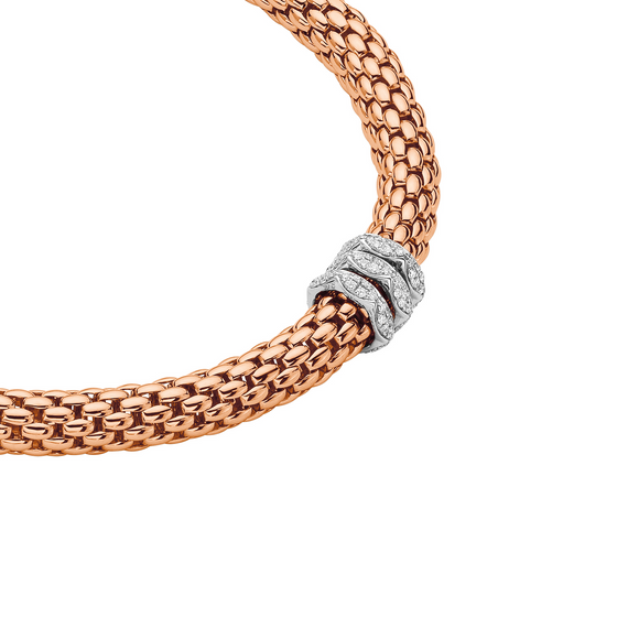 Collier pour femme en or rose et diamants blancs. Collier Love Nest Flex'it Fope 45114CX_PB_R_BBB_043