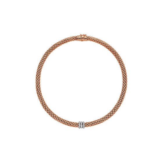 Collier pour femme en or rose et diamants blancs. Collier Love Nest Flex'it Fope 45114CX_PB_R_BBB_043