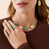 Collier pour femme en or jaune 18 carats et amazonites. Collier Lunaria Marco Bicego CB2099-AMA01-Y-02