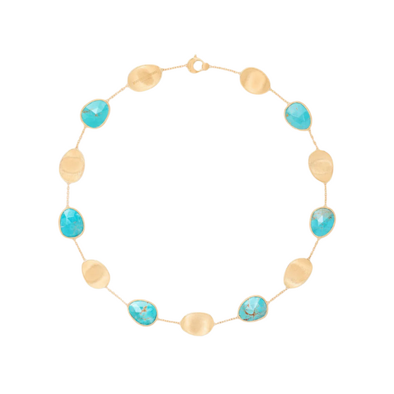 Collier pour femme en or jaune 18 carats et amazonites. Collier Lunaria Marco Bicego CB2099-AMA01-Y-02