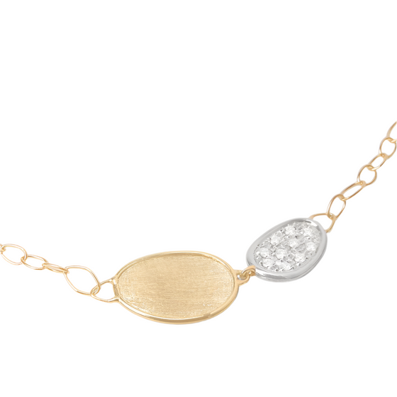 Collier pour femme en or jaune 18 carats et diamants blancs. Collier Lunaria Marco Bicego CB2591-B